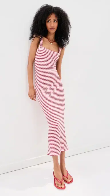 LE BOP Emilia Dress Red/White | Thumbnail 2