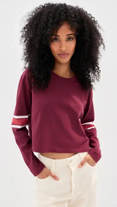 State & Lake Long Sleeve Baller Tee Burgundy M | Thumbnail 2