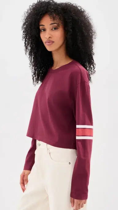 State & Lake Long Sleeve Baller Tee Burgundy M | Thumbnail 4