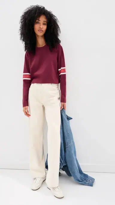 State & Lake Long Sleeve Baller Tee Burgundy M | Thumbnail 5