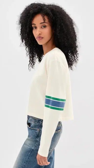 State & Lake Long Sleeve Baller Tee Cream/Blue M | Thumbnail 4