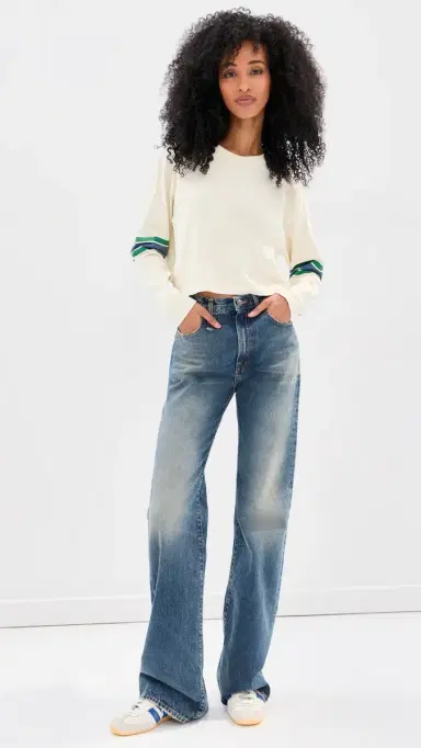 State & Lake Long Sleeve Baller Tee Cream/Blue M | Thumbnail 5