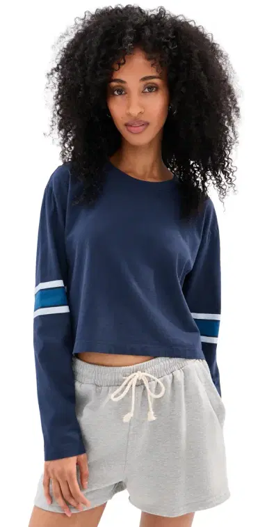 State & Lake Long Sleeve Baller Tee Navy M | Thumbnail 1