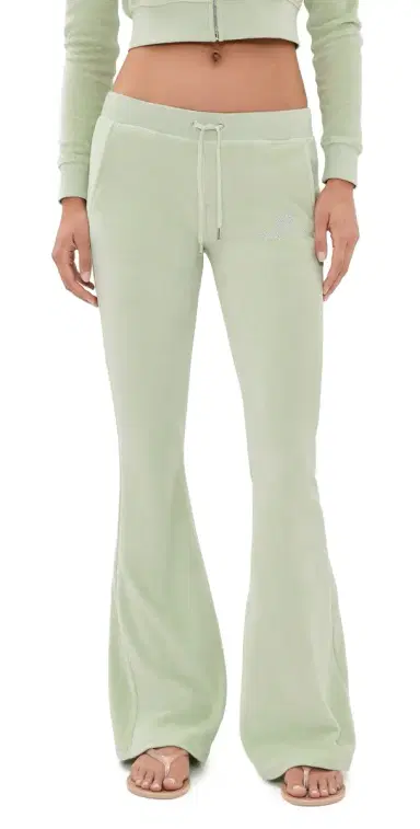 Sporty & Rich Juicy cript Velour Sweatpants age | Thumbnail 1 Sporty & Rich Juicy cript Velour Sweatpants age | Thumbnail 1