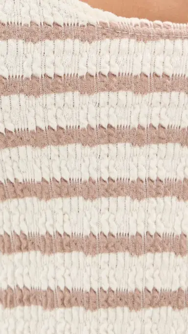 LE BOP ouise Cropped Stripe Tank Top Taupe/White | Thumbnail 6