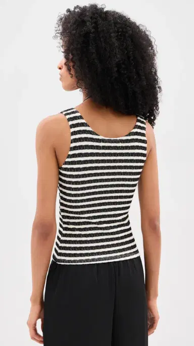LE BOP ouise Cropped Stripe Tank Top Black/White | Thumbnail 3