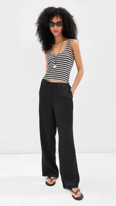 LE BOP ouise Cropped Stripe Tank Top Black/White | Thumbnail 5