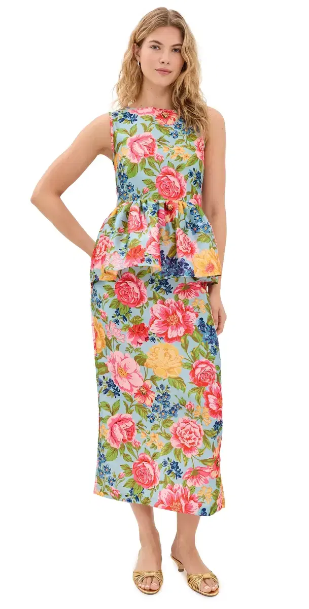 La Maregold Lillian Midi Dress ky Garden ymphony
