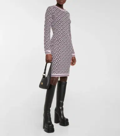 Versace Leather platform knee-high boots | Thumbnail 5