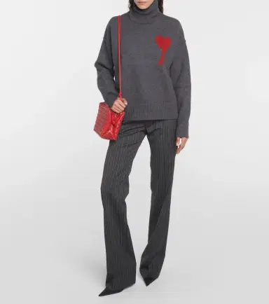Ami Paris Ami De Caur wool turtleneck sweater | Thumbnail 2