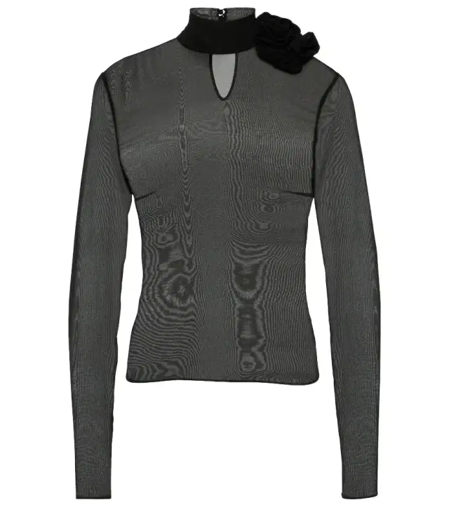 Magda Butrym Floral-appliqué sheer silk blouse