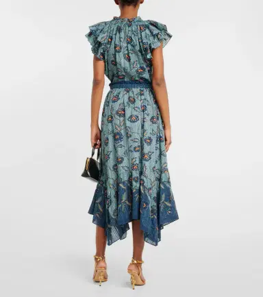 Ulla Johnson Alice asymmetric cotton-blend midi skirt | Thumbnail 2