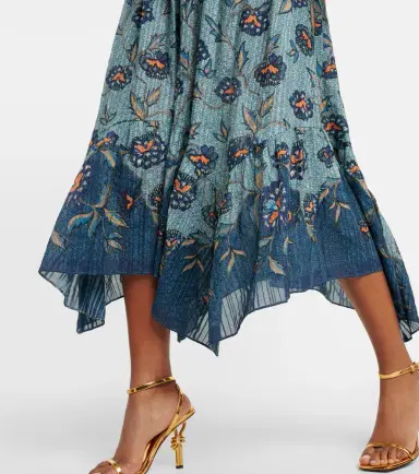 Ulla Johnson Alice asymmetric cotton-blend midi skirt | Thumbnail 3