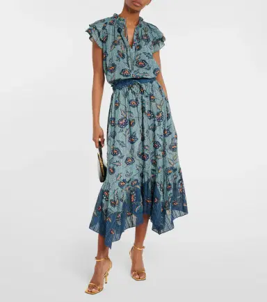 Ulla Johnson Alice asymmetric cotton-blend midi skirt | Thumbnail 5