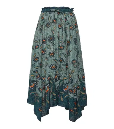 Ulla Johnson Alice asymmetric cotton-blend midi skirt | Thumbnail 1
