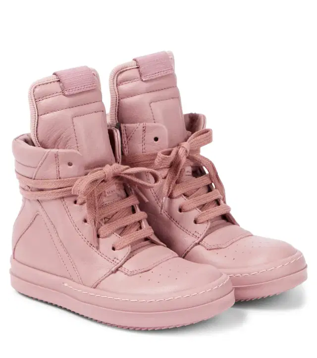 Rick Owens Kids Geobasket leather high-top sneakers
