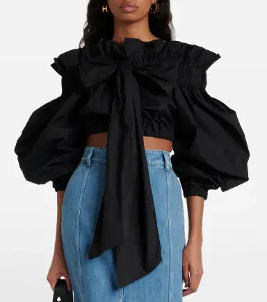 Patou Bow-detail ruffled cotton crop top | Thumbnail 2 Patou Bow-detail ruffled cotton crop top | Thumbnail 2