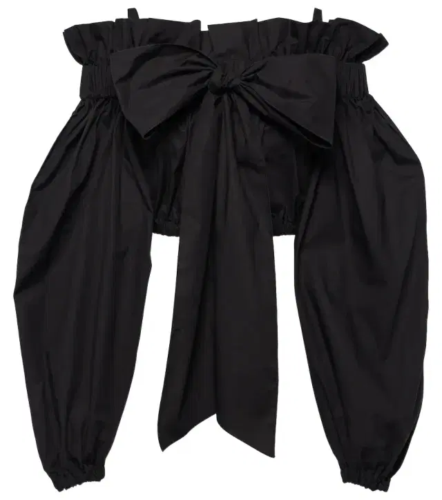 Patou Bow-detail ruffled cotton crop top