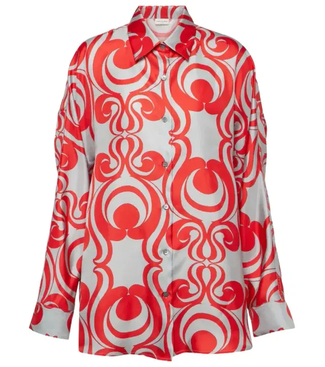 Dries Van Noten Printed silk twill shirt