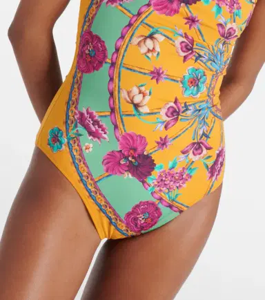 La DoubleJ Goddess floral one-shoulder swimsuit | Thumbnail 2