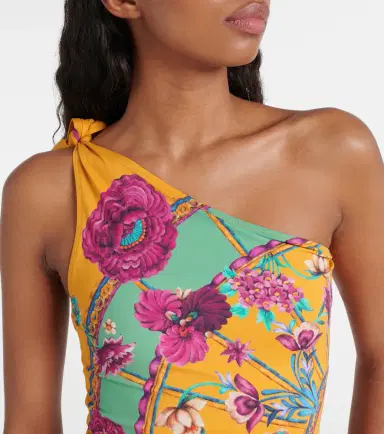 La DoubleJ Goddess floral one-shoulder swimsuit | Thumbnail 3