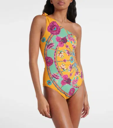 La DoubleJ Goddess floral one-shoulder swimsuit | Thumbnail 4