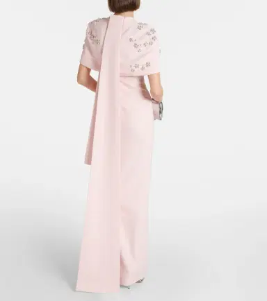 Safiyaa Embellished caped crêpe gown | Thumbnail 2 Safiyaa Embellished caped crêpe gown | Thumbnail 2