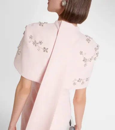 Safiyaa Embellished caped crêpe gown | Thumbnail 7 Safiyaa Embellished caped crêpe gown | Thumbnail 7