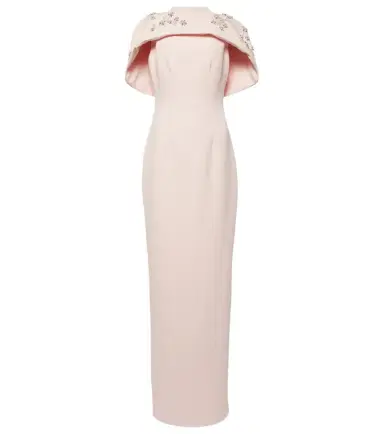 Safiyaa Embellished caped crêpe gown | Thumbnail 1 Safiyaa Embellished caped crêpe gown | Thumbnail 1