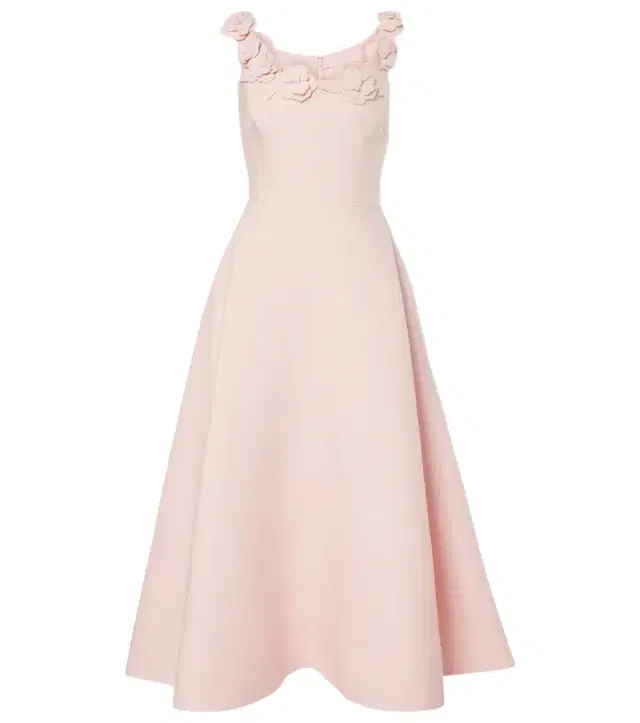 Valentino Crepe Couture floral-appliqué midi dress