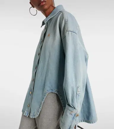 The Attico Asymmetric denim shirt | Thumbnail 2