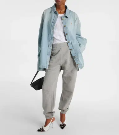 The Attico Asymmetric denim shirt | Thumbnail 3