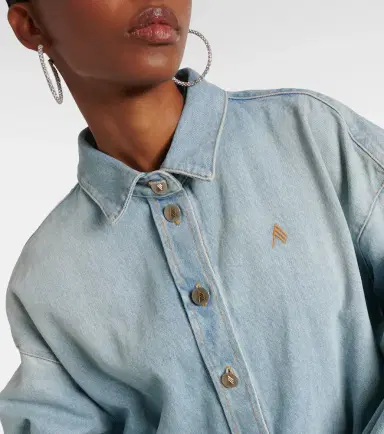 The Attico Asymmetric denim shirt | Thumbnail 5