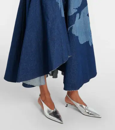 Erdem Printed floral denim midi dress | Thumbnail 2