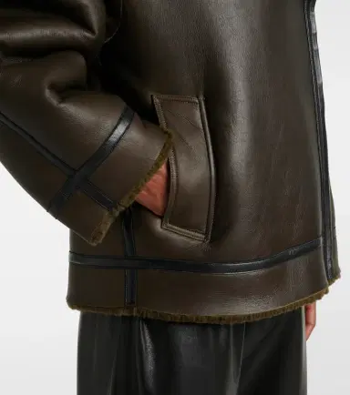 Nour Hammour Jacqueline shearling-trimmed leather jacket | Thumbnail 6