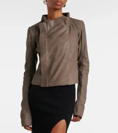 Rick Owens Leather biker jacket | Thumbnail 6