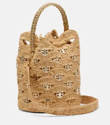 Rabanne Embellished raffia tote bag | Thumbnail 3