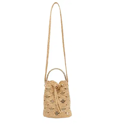 Rabanne Embellished raffia tote bag | Thumbnail 1