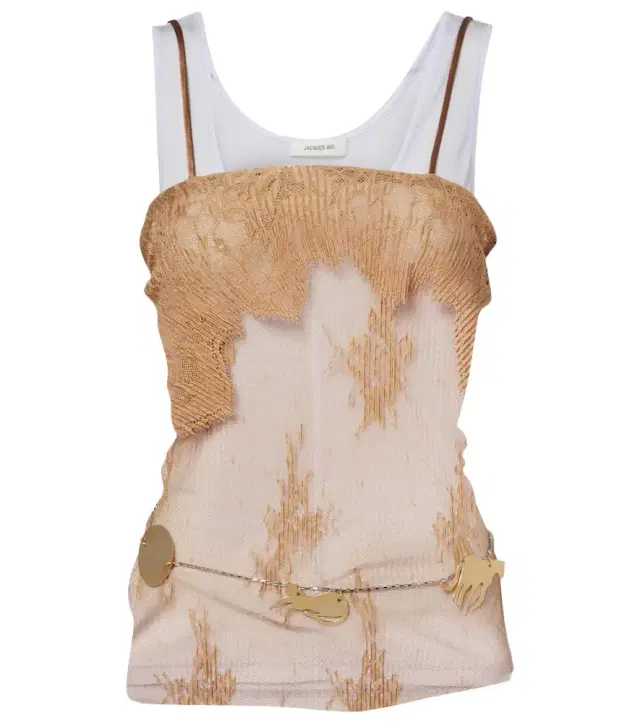 Jacques Wei Layered jersey and lace top