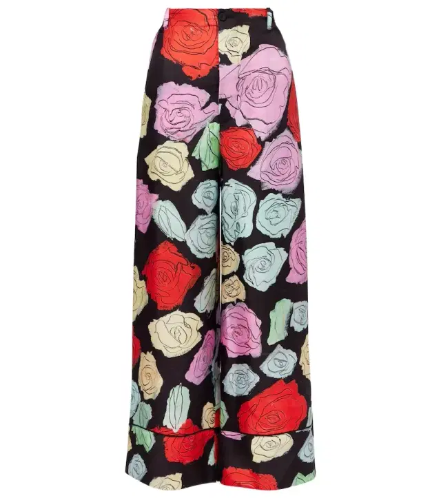 Marni Floral silk palazzo pants