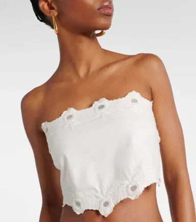 Posse Antoinette embroidered cotton top | Thumbnail 4