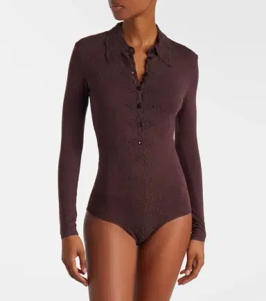 Magda Butrym Embroidered cotton-blend bodysuit | Thumbnail 3 Magda Butrym Embroidered cotton-blend bodysuit | Thumbnail 3