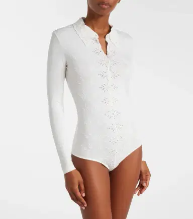Magda Butrym Embroidered cotton-blend bodysuit | Thumbnail 5 Magda Butrym Embroidered cotton-blend bodysuit | Thumbnail 5