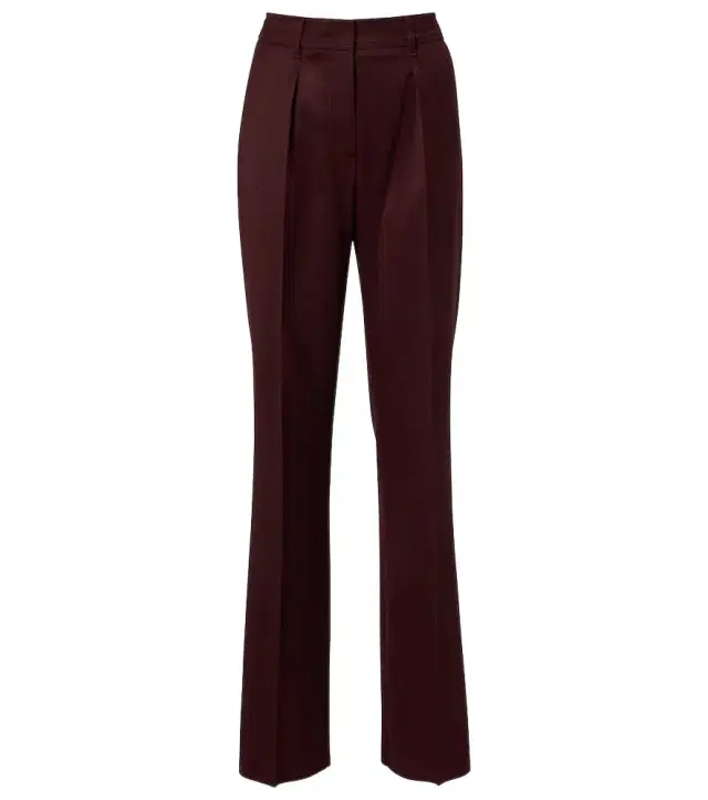 Max Mara Pleated high-rise virgin wool straight pants