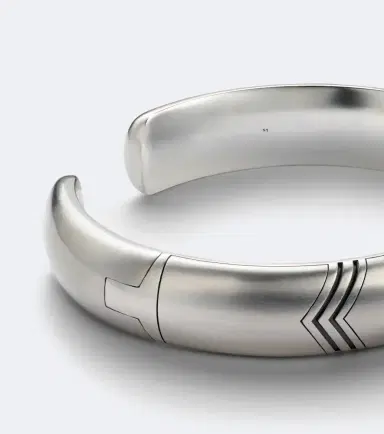 David Yurman Chevron Bold sterling silver cuff bracelet | Thumbnail 2