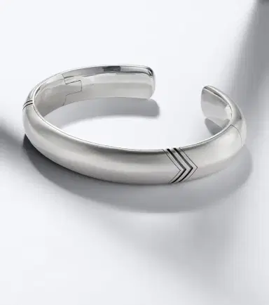 David Yurman Chevron Bold sterling silver cuff bracelet | Thumbnail 3