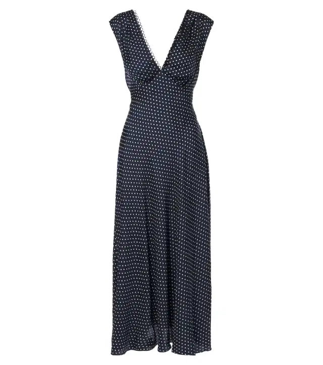 Doen Dôen Tahlia polka dot silk-blend midi dress