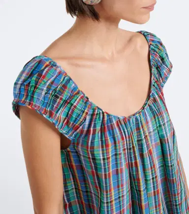 Doen Dôen Faye plaid cotton minidress | Thumbnail 3
