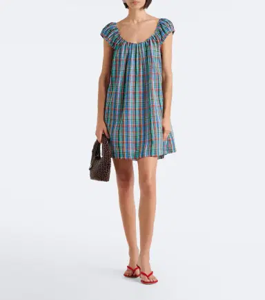 Doen Dôen Faye plaid cotton minidress | Thumbnail 4