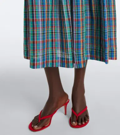 DÔEN Dôen Brielle plaid cotton midi dress | Thumbnail 2